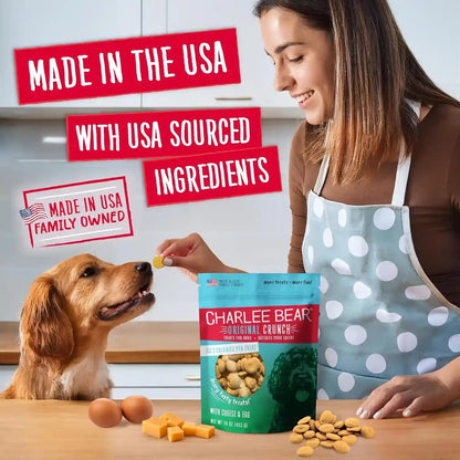 Charlee Bear Dog Training Treats, Cheese & Egg Recipe, Low Calorie (Under 3 Calories), Limited Ingredient Crunchy Dog Treats, 16 Oz. Resealable Bag4