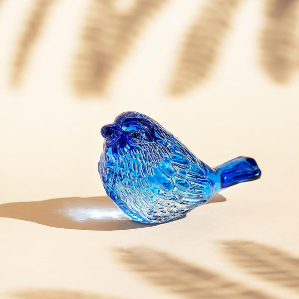 Blue Glass Bird Figurine Crystal Animal Collectible Shelf Decor | Blue Glass Bird Figurine Crystal Animal Collectible Ornament for Bird Lovers Home Shelf Desk Office Display Gift8