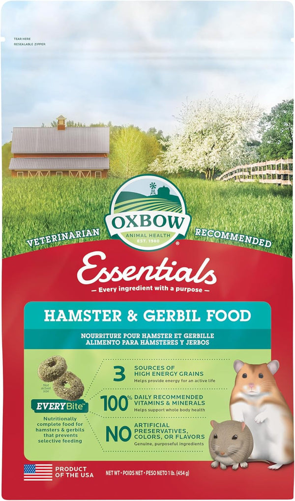 Oxbow Essentials Hamster Food & Gerbil Food, Hamster Pellets, USA, 15 Lb | High-Fiber Hamster Pellets, Gerbils & Dwarf Hamsters, Vitamin & Minerals, Complete Daily Diet, Prevents Selective Feeding11