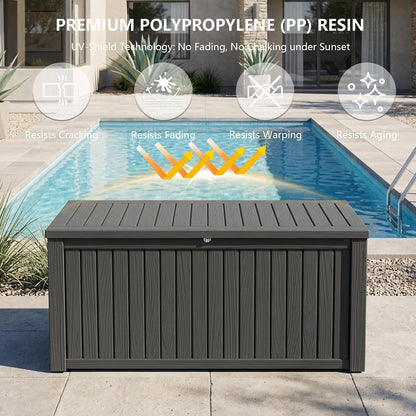 Outdoor Storage Box, 200 Gallon Waterproof Deck Box [Upgraded 3.0], Premium Hydraulic Cushion Storage Chest, High-Load Lockable Two-Seater Patio Storage Bench, Large Country Estate, Black4