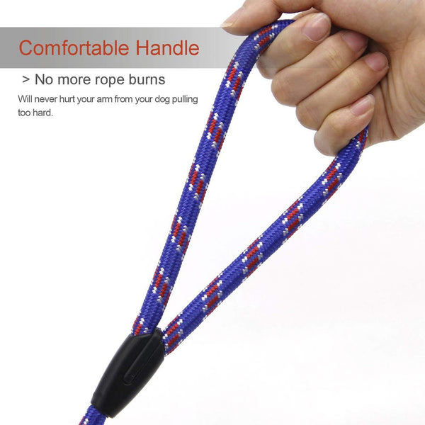 Dog Rope Leash, 5 FT Pet Slip Lead, Dog Training Leash for 10-80 Lb | Standard Adjustable Pet Nylon Leash for Small Medium Dogs Walking(Blue)4
