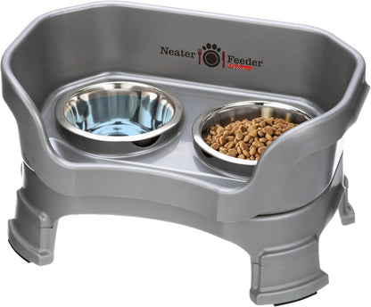 Neater Feeder Deluxe Mess-Proof Elevated Dog Bowls for Small Dogs (Up to 19 Lbs), 2 Height Adjustable (6” & 7.5”) No-Spill Raised Dog Bowl Stand, Stainless Steel Food Bowl Set, Made in USA, Cappuccino36