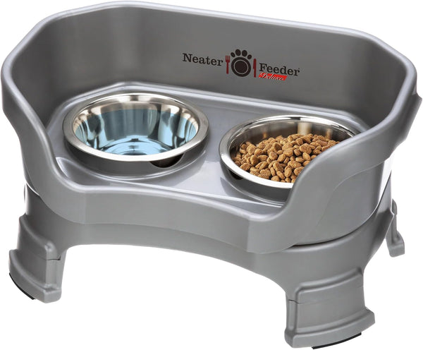 Neater Feeder Deluxe Mess-Proof Elevated Dog Bowls for Small Dogs (Up to 19 Lbs), 2 Height Adjustable (6” & 7.5”) No-Spill Raised Dog Bowl Stand, Stainless Steel Food Bowl Set, Made in USA, Cappuccino36