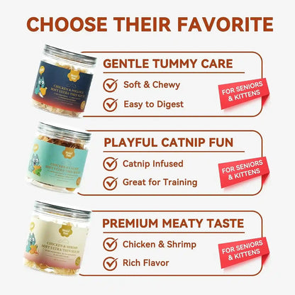 Soft Chicken & Shrimp Cat Treats Thin Slices Easy Chew 3.2 Oz | Thin Soft Slices for Kittens, Adults and Senior Cats; Easy-Chew Texture for Daily Rewarding8