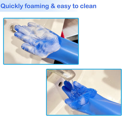 Silicone Pet Grooming Gloves Dog Washing Gloves for Bathing Massaging | 3,000 Soft Bristles, Non-Slip & Extended Sleeves, Heat Resistant & Dishwasher Safe, for Cats and Dogs, Home/Car Cleaning7