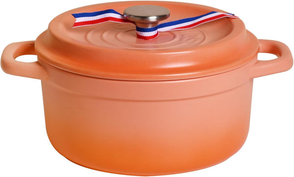 Ceramic Dutch Oven Pot with Lid, 4.23 QT – Non Stick Casserole Ceramic Pot, Gas & Oven Safe, Dishwasher Safe, Thermal-Shock Resistant, Heavy-Duty Cookware for Bread Baking, Braising, Stews, Roasting & Casserole (Gradual Orange, 4.23QT)1