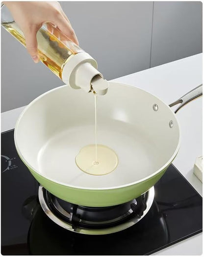 Nonstick Ceramic Frying Pan, Stir Fry Pans with Lid, Gas Electric & Induction Compatible (Green, Pan with Lid 12 Inch)8