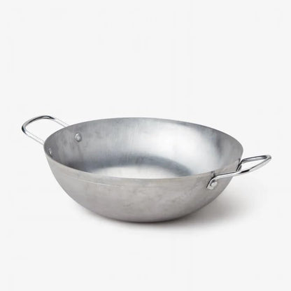 13” Carbon Steel Wok – Flat Bottom Stir Fry Pan with Dual Steel Handles – Includes Convertible Wood Trivet Lid – Pre-Seasoned, Induction & Gas Compatible – Professional Grade Cookware7
