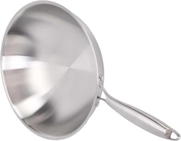 Wok Pan Stainless Steel Stir Fry Pan, 304 Stainless Steel Wok with Multi Layer Composite Cookware, Non Stick Cooking Surface, Flat Bottom for Chinese Stir Fry on Gas Electric (34CM)8
