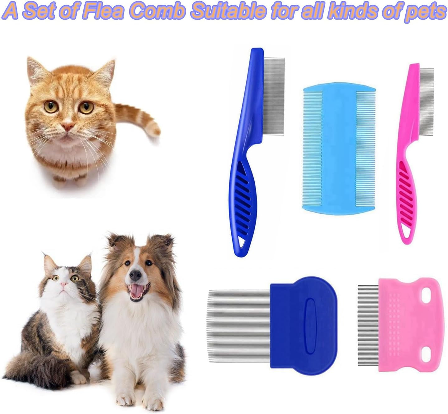 5-pack-flea-lice-comb-stainless-steel-dog-cat-grooming-combs-with-rounded-teeth-double-sided-professional-pet-tear-stain-remover-dematting-tool-for-small-ideal-for-all-pet