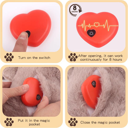 BEVERLYSHARK Beverly Shark Puppy Heartbeat Toy Dog Anxiety Relief Calming Aid Puppy Heartbeat Stuffed Animal Behavioral Training Sleep Aid Comfort Soother Plush Toy for Puppies Cats2