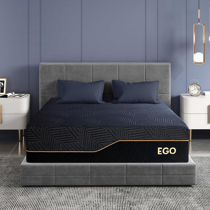 EGOHOME Queen 14 Inch Memory Foam Mattress for Back Pain Relief Medium Firm | Fiberglass Free, Copper Gel Infused, Graphene-Cool-Tech Cover, ICA Endorsed, Certipur-Us, Motion Isolation, Mattress in a Box1