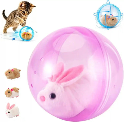 2026 New Self-Rolling Interactive Cat Ball Realistic Animal Automatic Moving Rolling Cat Ball 360° Rolling Spin Moving Cat Ball Fun Indoor Interactive Pet Ball for Cats Dogs Chasing (Blue, Mouse-A)9