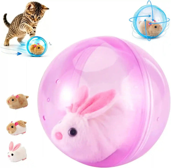 2026 New Self-Rolling Interactive Cat Ball Realistic Animal Automatic Moving Rolling Cat Ball 360° Rolling Spin Moving Cat Ball Fun Indoor Interactive Pet Ball for Cats Dogs Chasing (Blue, Mouse-A)9