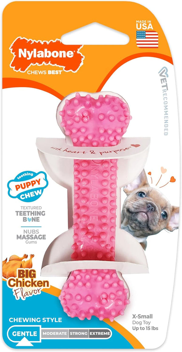 Nylabone Puppy Starter Kit, Dog Chew Toys & Chew Treat, Blue, 3 Count | Small Breeds, Chicken & Bacon Flavor, 2 Chew Toys, 1 Natural Treat, Teething Toys for Puppies, Puppy Enrichment, up to 25 Lbs17