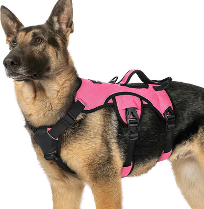 Rabbitgoo Escape Proof Dog Harness for Large, No Pull with Lift Handle | No Escape, Full Soft Padded, Reflective Adjustable Vest, Leash Clip for Walking Hiking Training, Black, Large52