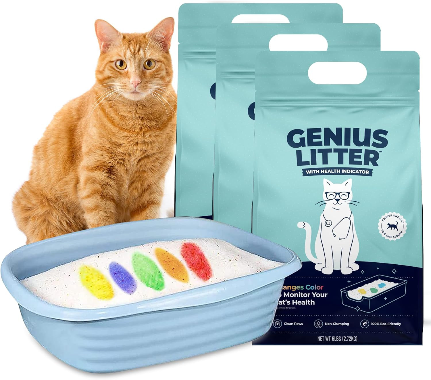 genius-litter-health-monitoring-cat-litter-featured-on-shark-tank-lightweight-crystal-silica-gel-non-clumping-dust-free-low-tracking-odor-control-for-indoor-cats-and-kittens-6-lb-bag