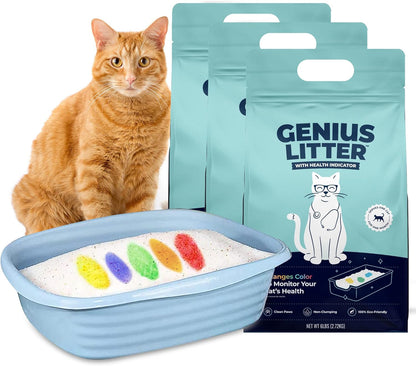 Genius Litter Health Monitoring Cat Litter, Featured on Shark Tank, Lightweight Crystal Silica Gel, Non Clumping, Dust Free, Low Tracking, Odor Control for Indoor Cats and Kittens, 6 Lb Bag10