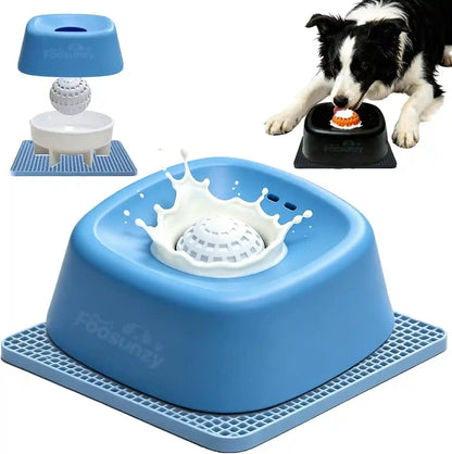 Slow Feeder Dog Bowls for Liquid with Rolling Ball, Interactive Lick Bowl Licking Slow Feeder for Wet Food, Water & Treats Lick Toy for Dogs Cats (Pink)6
