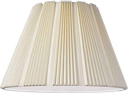 Hosea Extra Large Eggshell White Pleated Bell Shade 10X19X13X12.25 (Spider) | 10" Top X 19" Bottom X 12.25" High Replacement for Table + Floor Lamps Pre-Assembled Harp + Finial6
