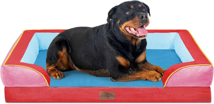 Comfort Expression Orthopedic Dog Bed for Extra Large Dogs with Bolster | Waterproof Dog Couch Bed with Washable Cover & Non-Slip Bottom, Supportive Egg Crate Foam XL Pet Bed, 42X30 Inch74