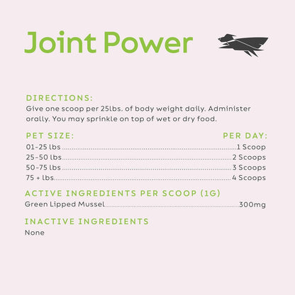 Joint Power Supplement Powder for Dogs & Cats, 2.64 Oz Jar | Joint Supplement Powder Made with 100% Green Lipped Mussels to Support Joints, Tendons, and Ligaments6