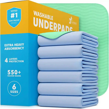 GREEN LIFESTYLE Washable Pee Pads for Dogs - Waterproof Reusable Puppy Pads with Anti-Slip Backing, Pet Training Pad for Puppy Playpen, Crate, Whelping Box, Potty Training (Pack of 6 - 30X34)9