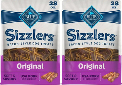 Blue Buffalo Sizzlers Natural Soft Dog Treats, Bacon-Style Soft-Moist Dog Treats with Real USA Pork, Original Flavor, 6-Oz Bag11