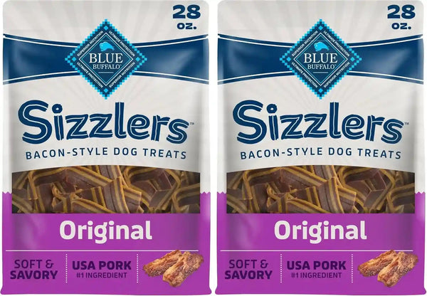 Blue Buffalo Sizzlers Natural Soft Dog Treats, Bacon-Style Soft-Moist Dog Treats with Real USA Pork, Original Flavor, 6-Oz Bag11