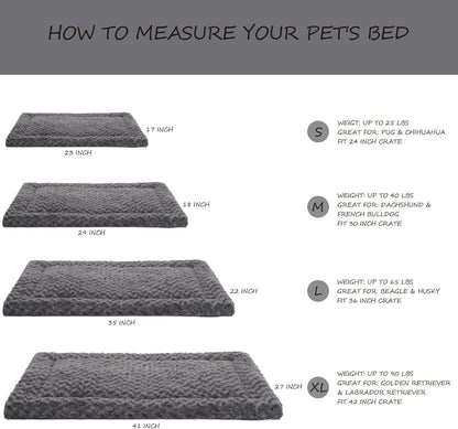 Washable Dog Bed Mat Ultra Soft Dog Crate Pad Comfy Fluffy Pet Kennel Beds Sleeping Mattress for Large Jumbo Medium Small Dogs, 36 X 23 Inch, Gray5