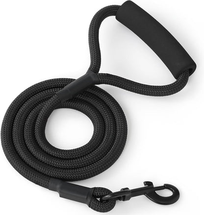 Mile High Life Dog Leash, 6FT X 1/2IN Pink, with Padded Handle | Heavy-Duty Nylon Rope Leash with Soft Handle & Steel Tips. Comfortable Grip for Daily Walks with Small to Large Dogs.12