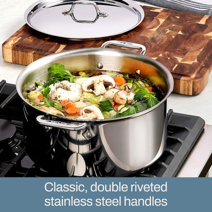 All-Clad D3® Stainless Steel 10 Piece Cookware Set- Made in USA- Includes Frying Pans, Saucepan, Sautépan, Stockpot - Professional Grade -Oven Safe & Induction Compatible7