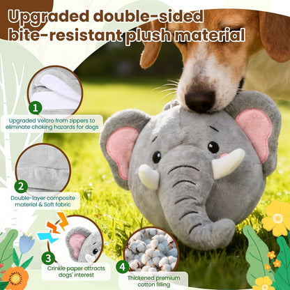 Interactive Dog Toys, Self Moving Dog Toy with Squeaky Bouncing Ball & Jumping Music Recording Mode, Rechargeable Vibrating Dogs Toy for Small Medium Large Dogs to Keep Them Busy (Elephant)4