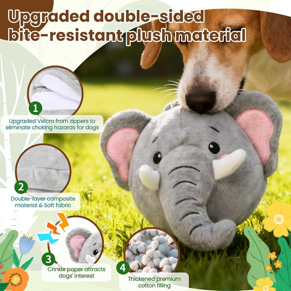 Interactive Dog Toys, Self Moving Dog Toy with Squeaky Bouncing Ball & Jumping Music Recording Mode, Rechargeable Vibrating Dogs Toy for Small Medium Large Dogs to Keep Them Busy (Elephant)4