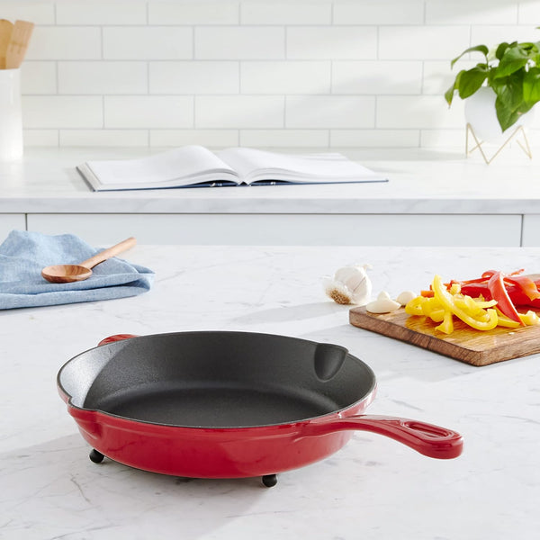 Chef'S Classic Enameled Cast Iron 10-Inch round Fry Pan, Cardinal Red7