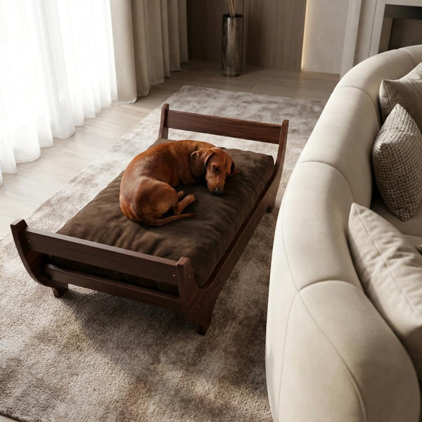 Perugina Wood Elevated Dog Bed Frame & Mattress,Walnut Pattern,L 80 Lb | Trainer Recommended Dutchdesign Sturdy Attractive Dog Furniture5