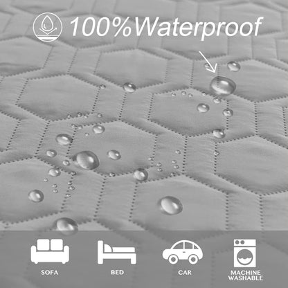 50X40 Inch Waterproof and Anti-Slip Dog Bed Cover and Pet Blanket Sofa Pet Bed Mat, Car Incontinence Mattress Protectors Furniture Couch Cover for Most Cats Dogs,Pets(Light Grey)3