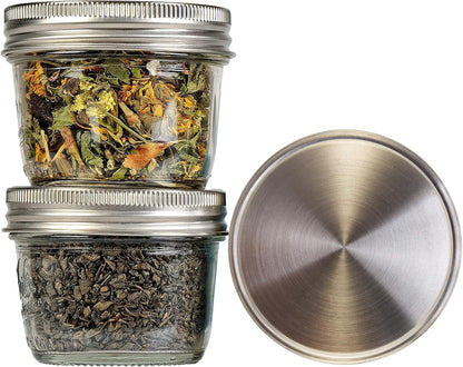 316 Surgical Stainless Steel Mason Jar Lids WIDE Mouth - Rust-Proof, Airtight, Leak-Proof, Bpa-Free, Pvc-Free, Vegan, Reusable - Not for Canning2