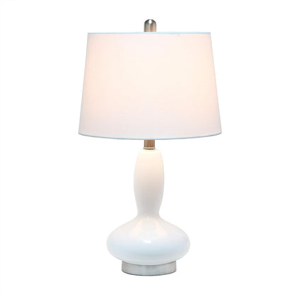 LT3315-WHT Contemporary Curved Glass Table Lamp, White2