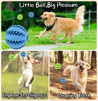 Feixun Dog Treat Toy Ball, Dog Tooth Cleaning Toy, Interactive Dog Toys(1 Green+1 Blue) 2.8" Pack of 24