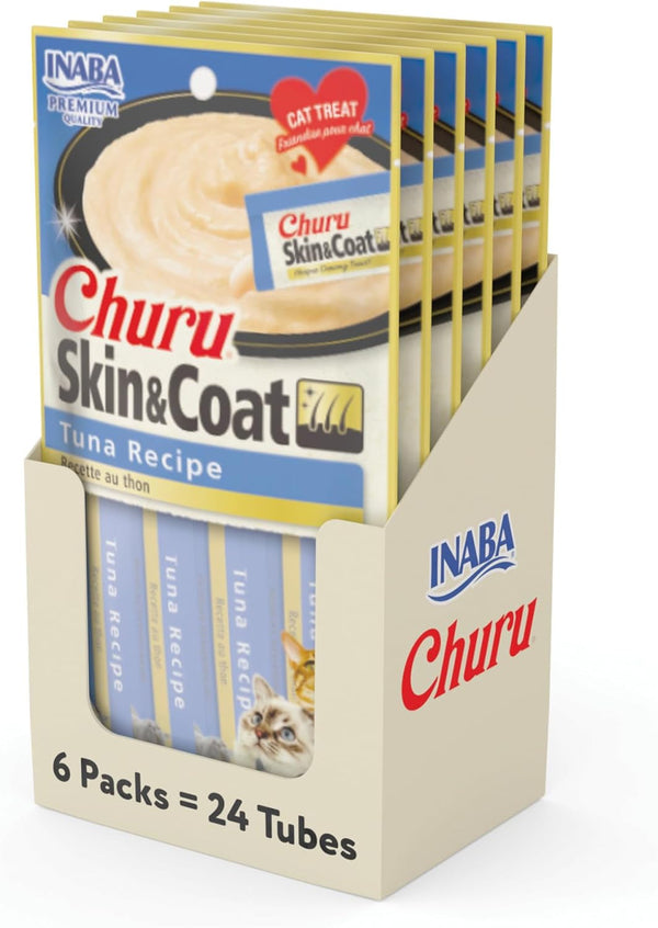 INABA Churu Skin Coat Lickable Cat Treats, Variety Jar, 50Ct | Skin & Coat Support, Immune Support, 88% Moisture, 9 Calories, Grain-Free, Preservative-Free, 50 X 0.5 Oz Tubes8