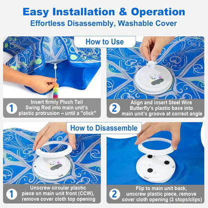 Interactive Cat Toys for Indoor Cats,[Newly Upgraded] Rechargeable Touch Activated Hide and Seek Kitten Toys for Bored Indoor Adult Cats with Fluttering (Blue)6