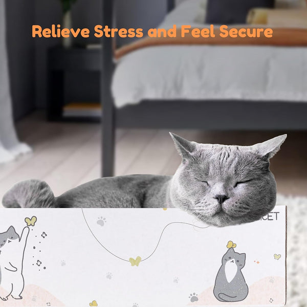 Patiencet Cat Scratch Pad with Box, 4 Pack Cardboard Cat Scratcher Lounge Bed for Indoor Cats, Reversible Corrugated Scratching Board Refill with Catnip7