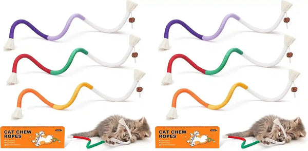 Potaroma Cat Toys Chew Ropes 3Pcs with Refillable Natural Catnip, Safe Teeth Cleaning Toy for Indoor Kittens, Interactive Cat Nip Kitty Toys for All Breeds 19.5 Inches | Safe Teeth Cleaning & Teething for Indoor Kittens, Interactive Cat Nip Kitty Toys for All Breeds 19.5 Inches7