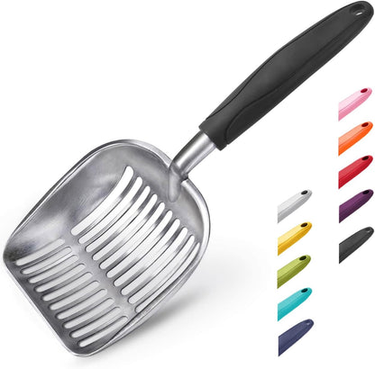 Wepet Cat Litter Scoop, Aluminum Alloy Sifter, Kitty Metal Scooper, Deep Shovel, Long Handle, Poop Sifting, Kitten Pooper Lifter, Durable, Heavy Duty, for Litter Box12