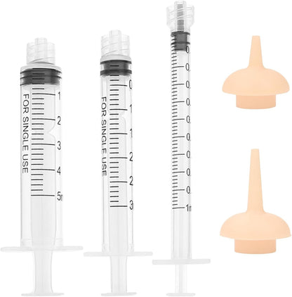 Pet Feeding Syringe with Nipple, Silicone Feeding Tools for Kitten Puppy Feeding Syringe for Newborn Cat Dog Small Animals Rabbits (5Ml+10Ml +10 Nipples)8