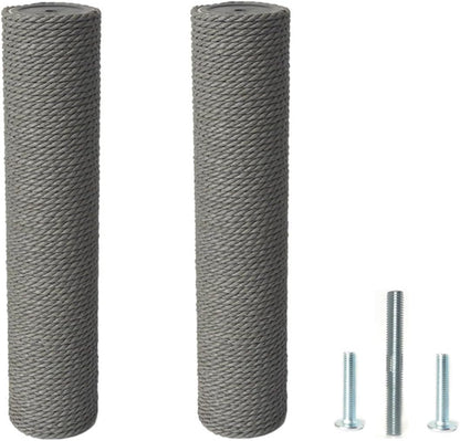 2Pcs M10 Cat Tree Replacement Post - Gray Kraft Paper Cat Scratching Post Replacement Pole DIY M10 Bolt Sturdy PVC Tubes Screws Included (3.46 * 15.7")6