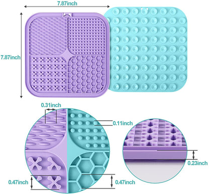 LUKITO Lick Mat for Dogs & Cats 2 Pack with Suction Cups, Dog Lick Mat for Anxiety Relief, Dog Toys to Keep Them Busy, Peanut Butter Licking Pad for Boredom Reducer, Perfect for Bathing Grooming5