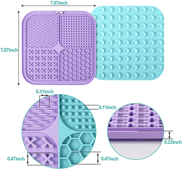 LUKITO Lick Mat for Dogs & Cats 2 Pack with Suction Cups, Dog Lick Mat for Anxiety Relief, Dog Toys to Keep Them Busy, Peanut Butter Licking Pad for Boredom Reducer, Perfect for Bathing Grooming5