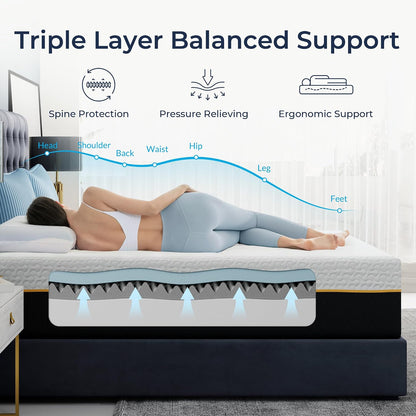 Full Size Memory Foam Mattress in a Box, 12 Inch Cooling Gel Infused | Full Size Mattress for Kids and Adults, Pressure Relief and Cool Sleep, Foam Made in USA, Medium Plush, Certipur-Us Certified5